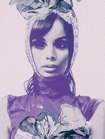 Purple Halftone Portrait Poster. poster print
