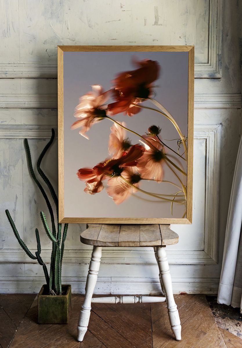 Blurry Floral Abstract Poster. — room view 1