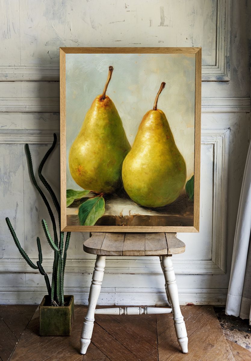 Pear Still Life Fine-Art Poster. — room view 1