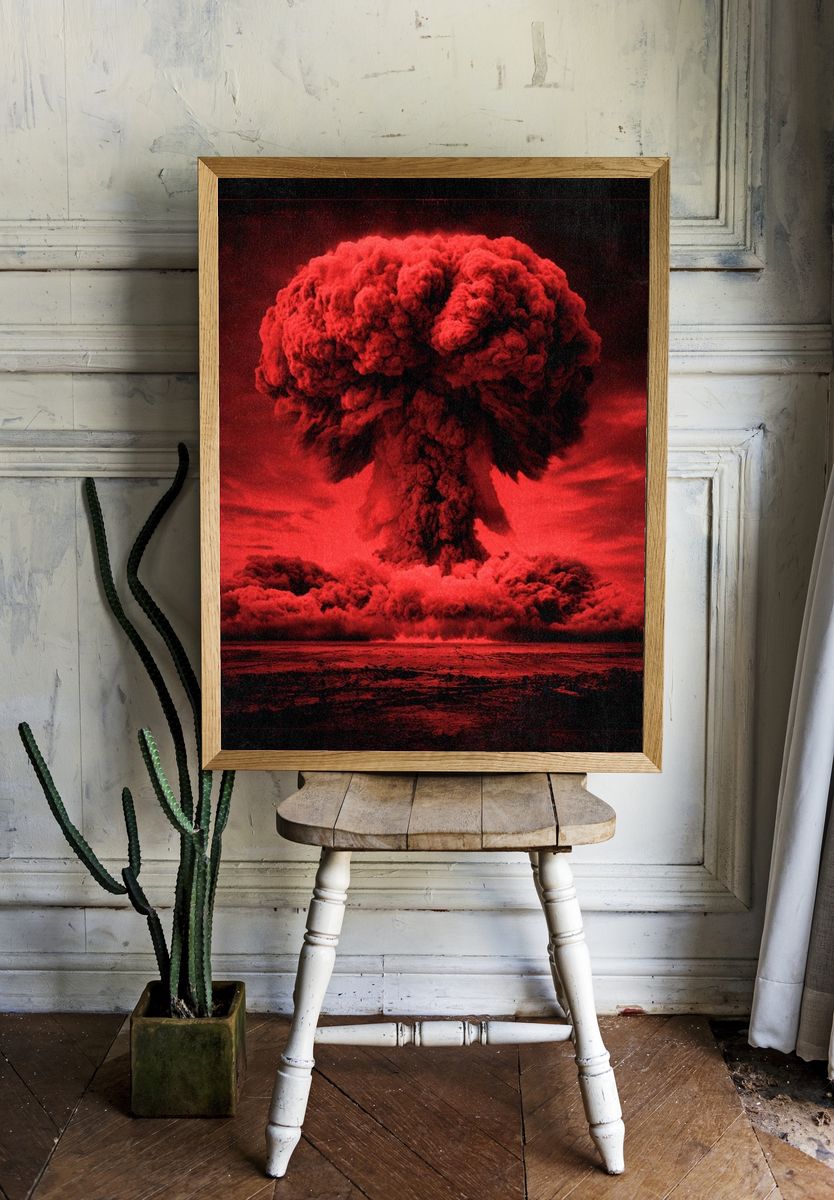 Red Mushroom Cloud — Fine Art Print. — room view 1