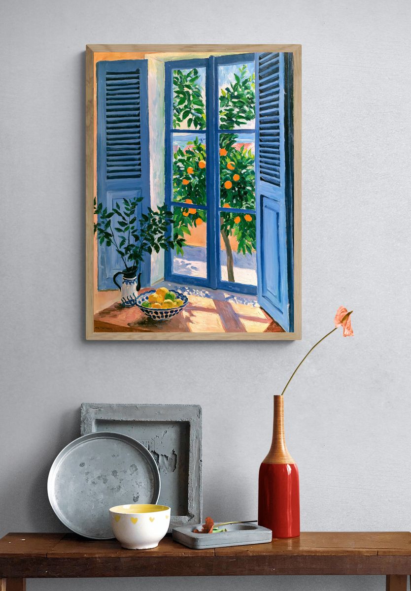 Mediterranean Window with Oranges Print. — room view 3