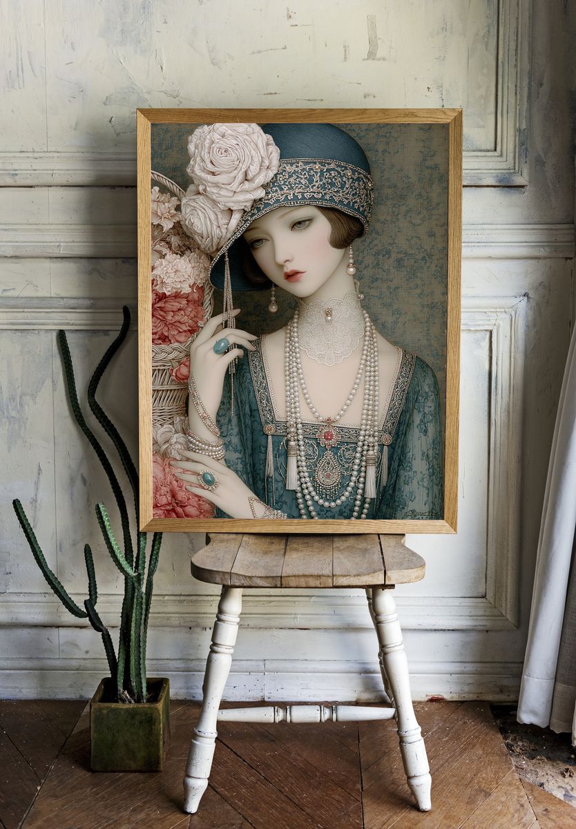 Art Deco Portrait Print. — room view 1