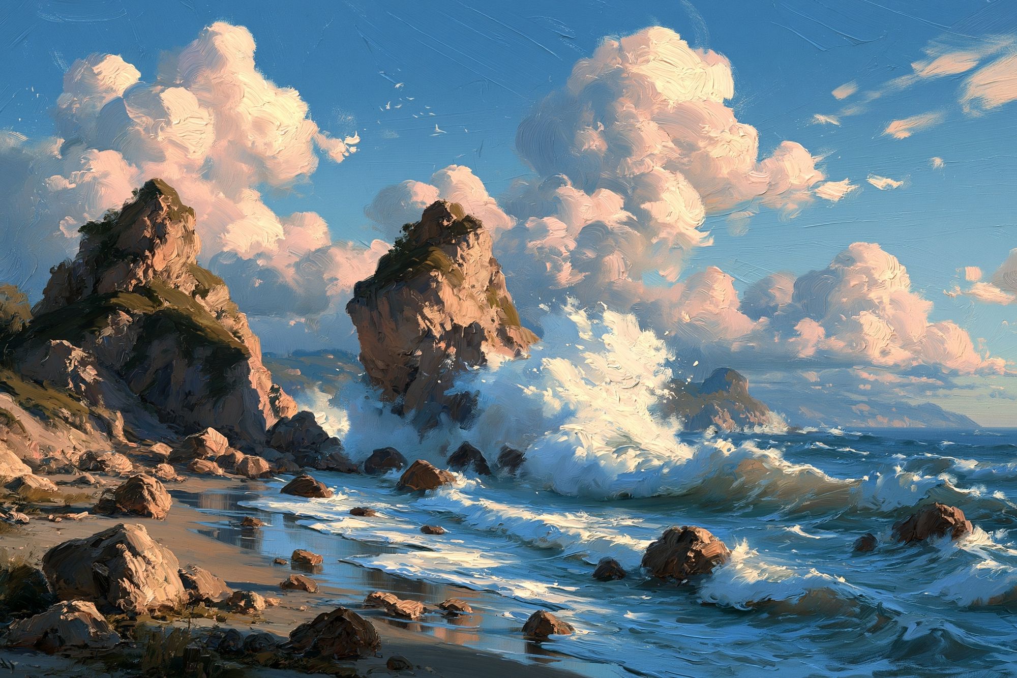 Rocky Seascape — Fine-Art Print. poster — fine-art art