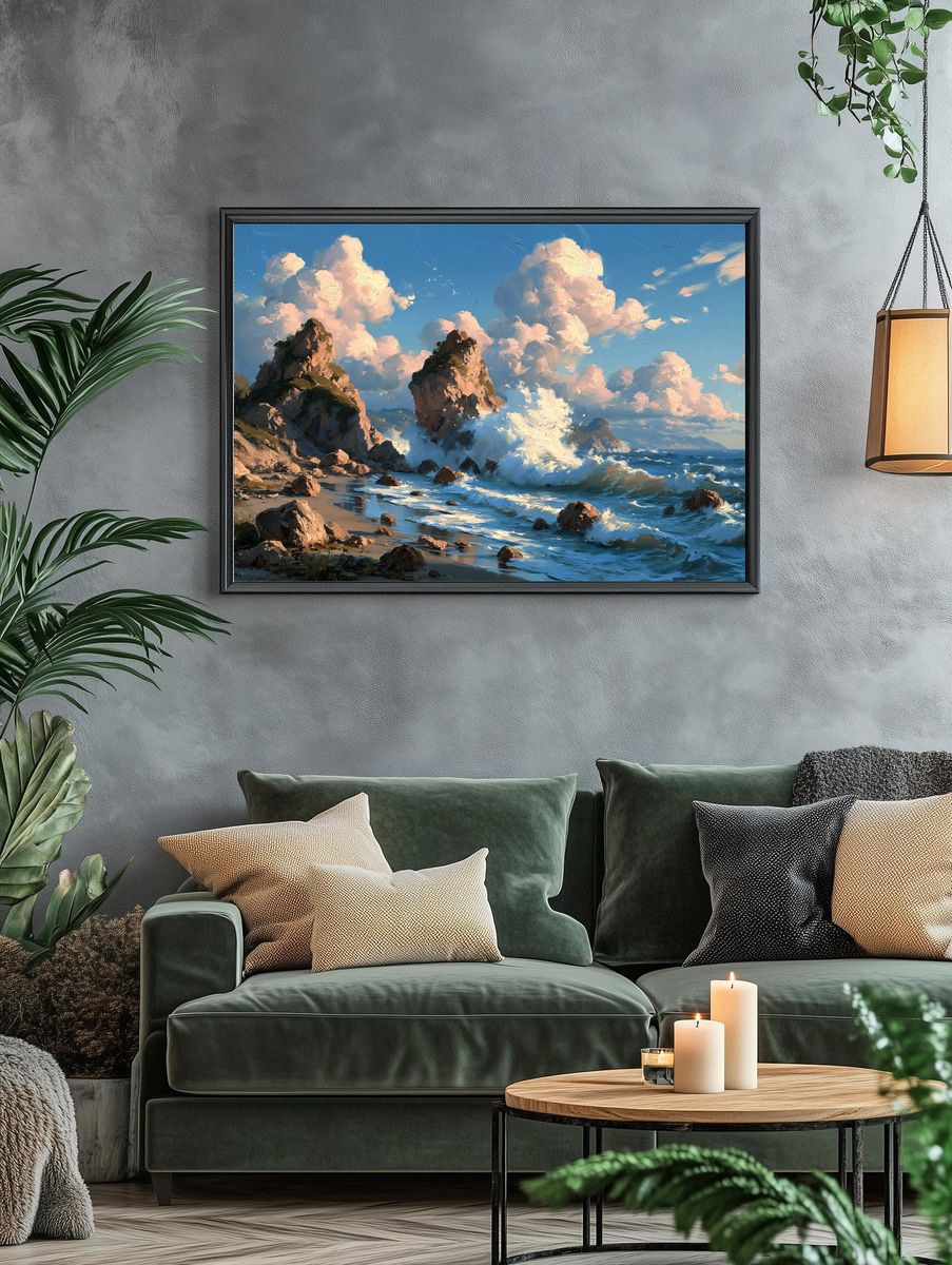 Rocky Seascape — Fine-Art Print. — room view 4
