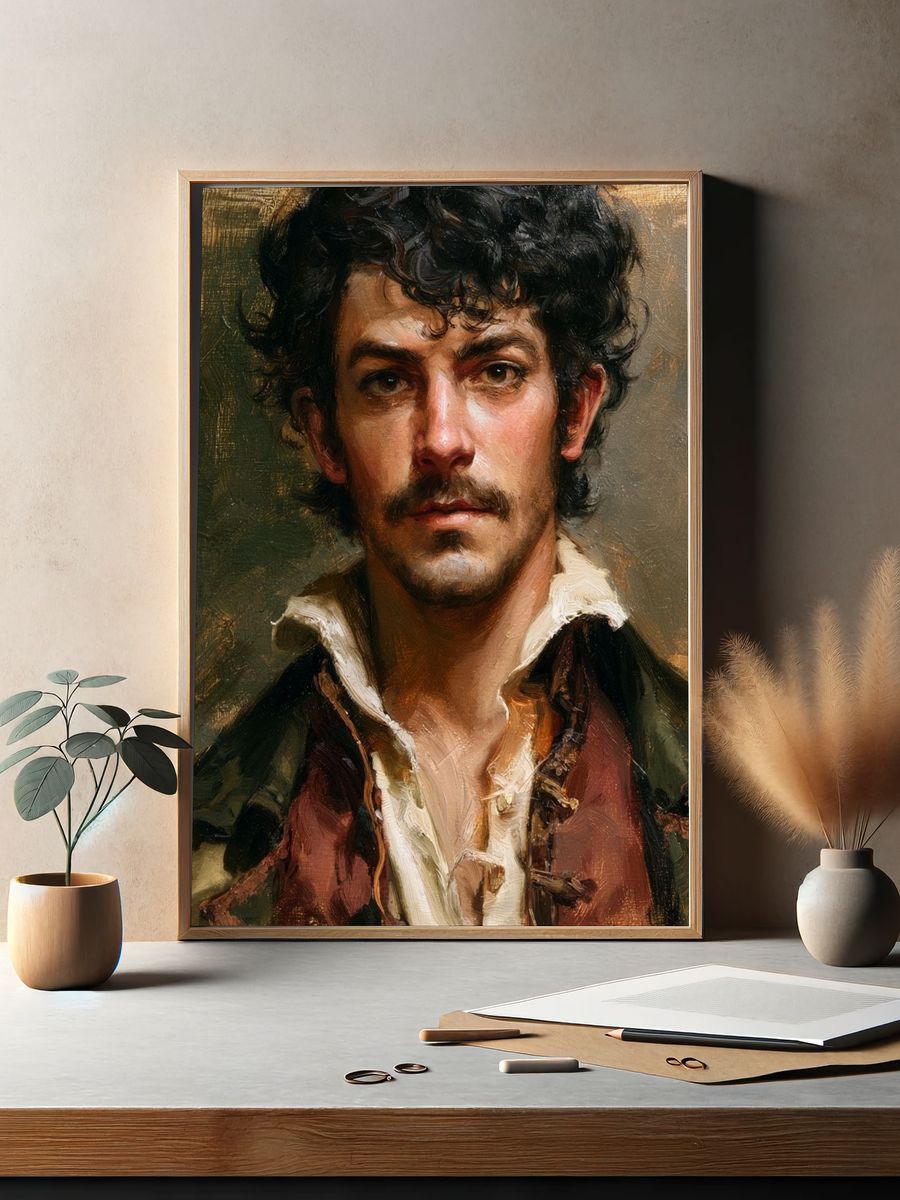Brooding Portrait Fine-Art Poster. — room view 2