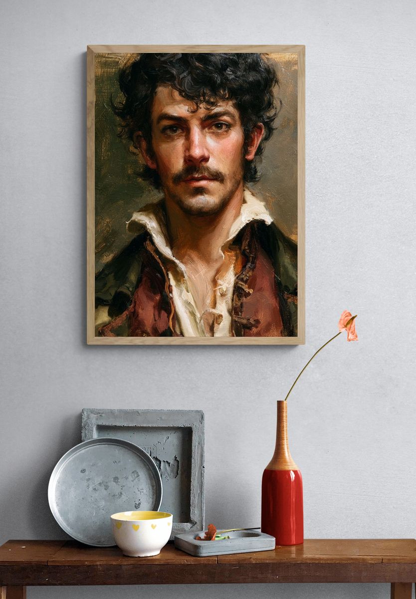 Brooding Portrait Fine-Art Poster. — room view 3