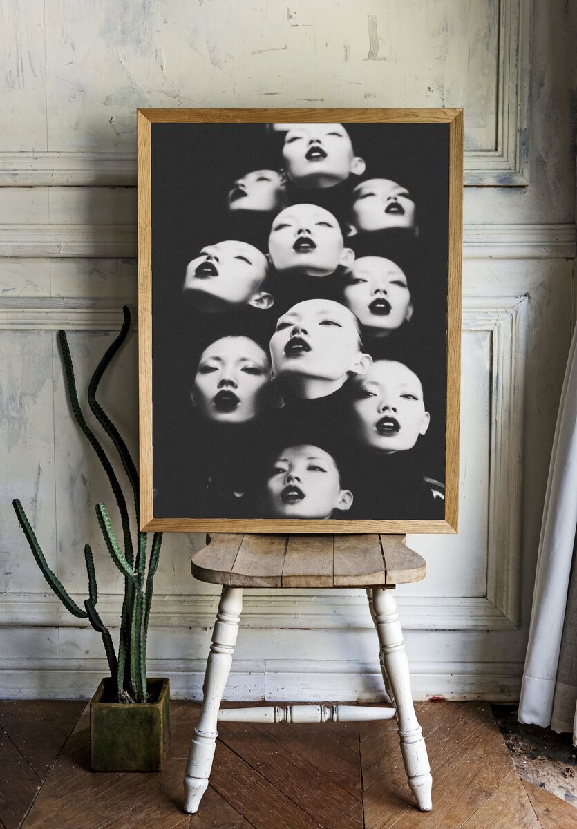 Monochrome Faces — Fine Art Print room preview