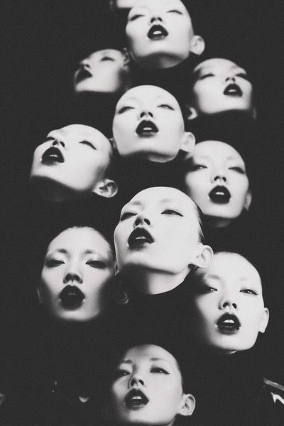 Monochrome Faces — Fine Art Print. poster