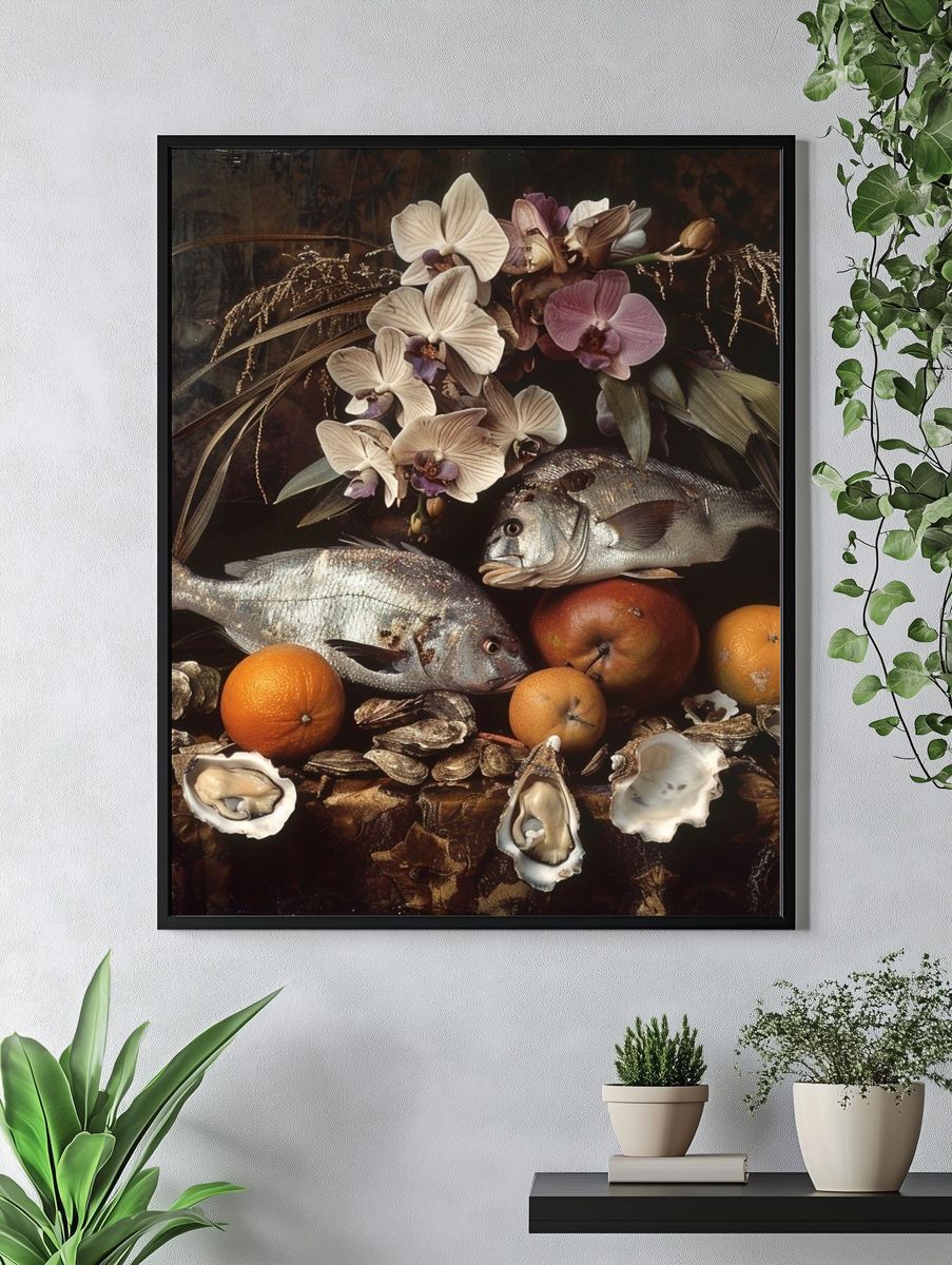Still Life with Fish and Orchids Print. — room view 4