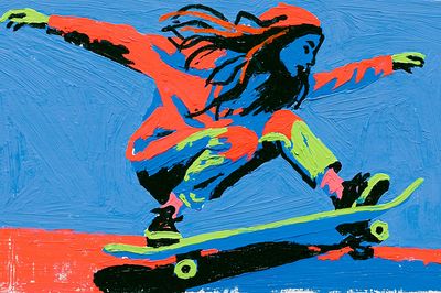 Skateboarder Action Pop-Art Poster. poster