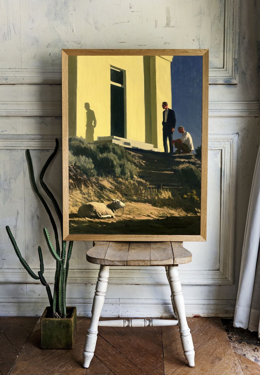 Sheep in the Sunlight Fine-Art Print. room preview