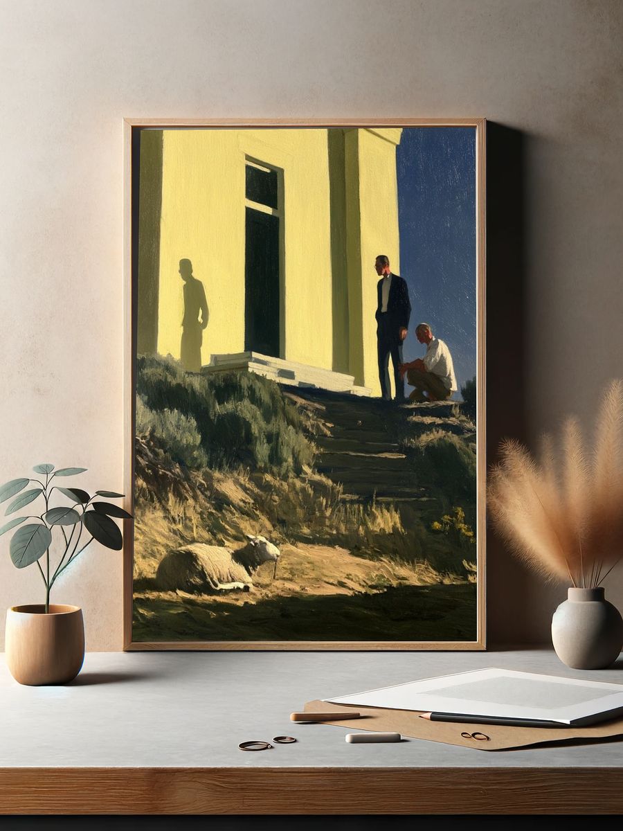 Sheep in the Sunlight Fine-Art Print. — room view 2
