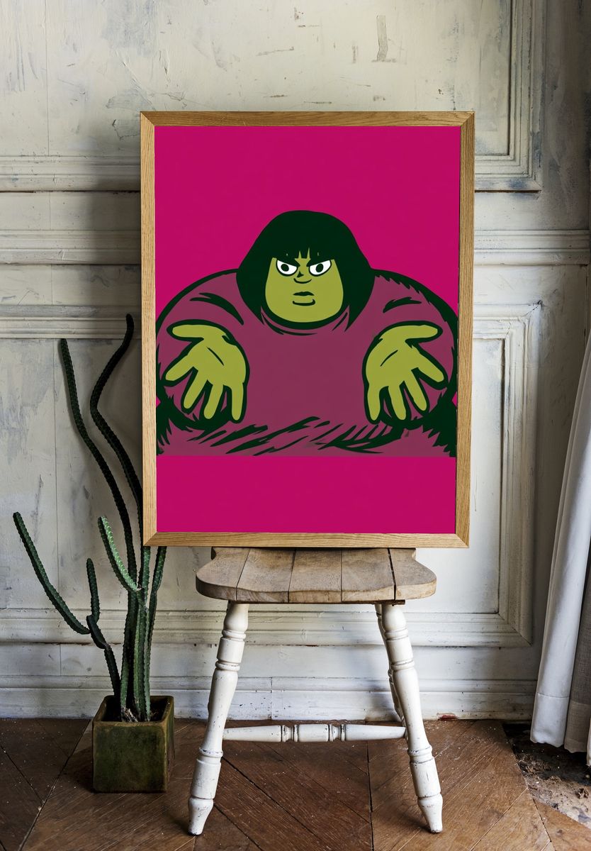 Green Golem Pop-Art Poster. — room view 1