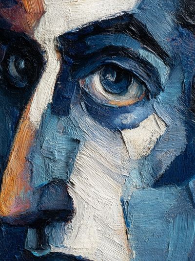 Blue Portrait Fine-Art Poster. poster print