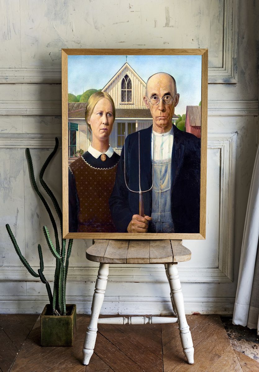 Grant Wood 's American Gothic room preview