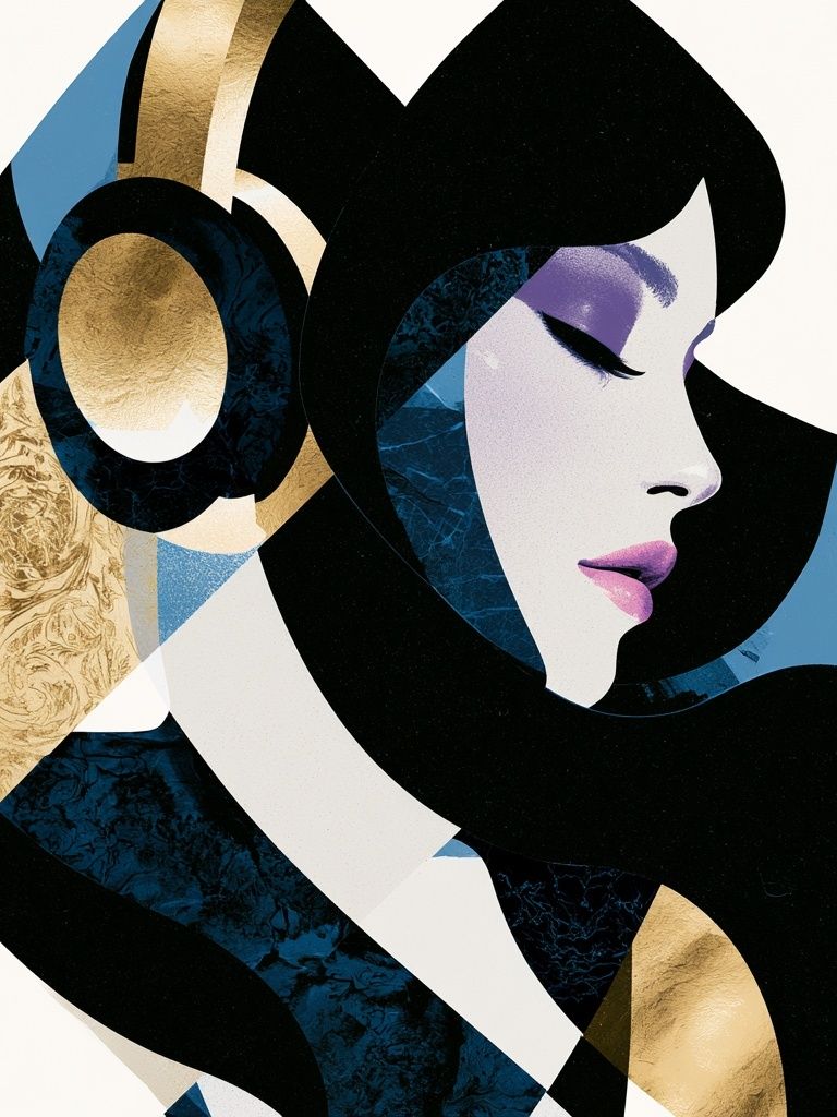 Art Deco Woman Portrait Print. poster detail