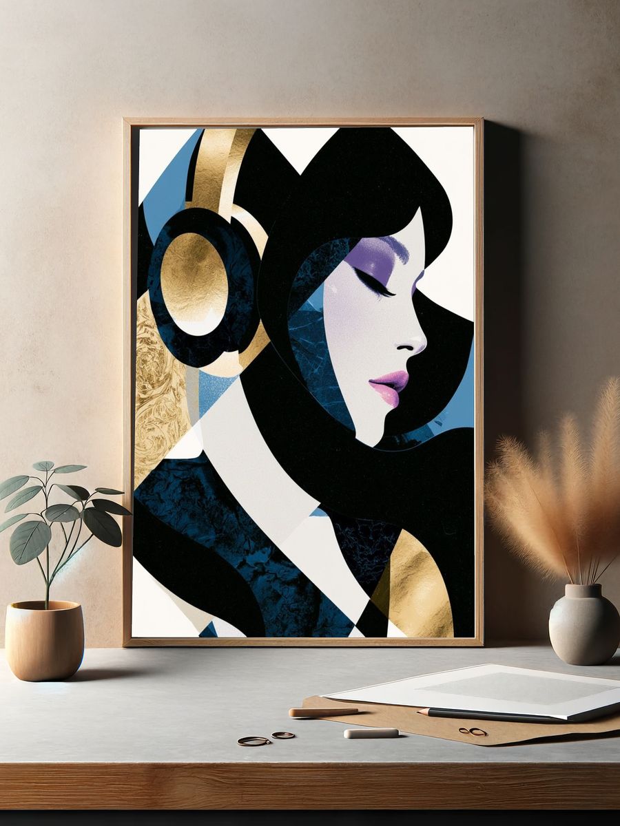Art Deco Woman Portrait Print. — room view 2