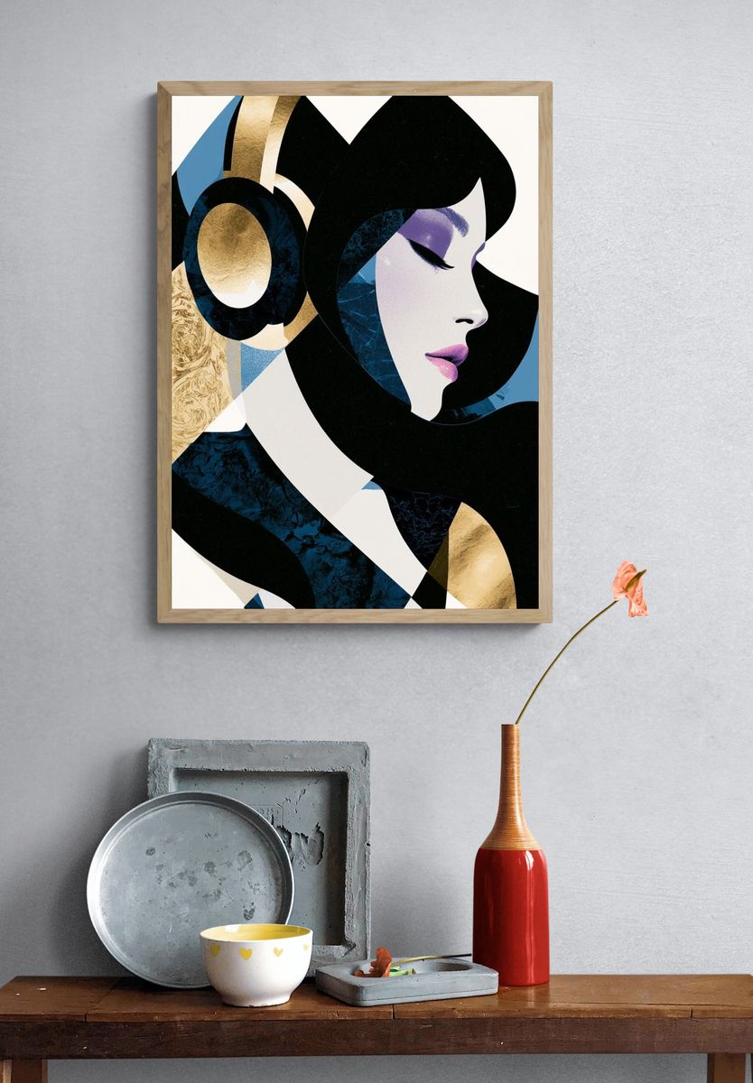 Art Deco Woman Portrait Print. — room view 3