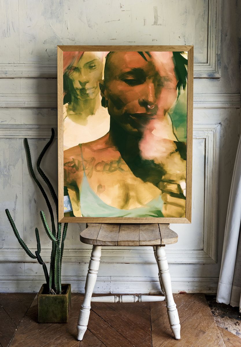 Abstract Portrait Fine-Art Poster. — room view 1