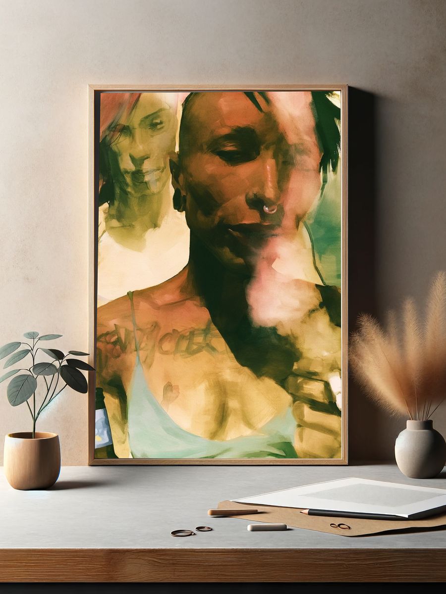 Abstract Portrait Fine-Art Poster. — room view 2