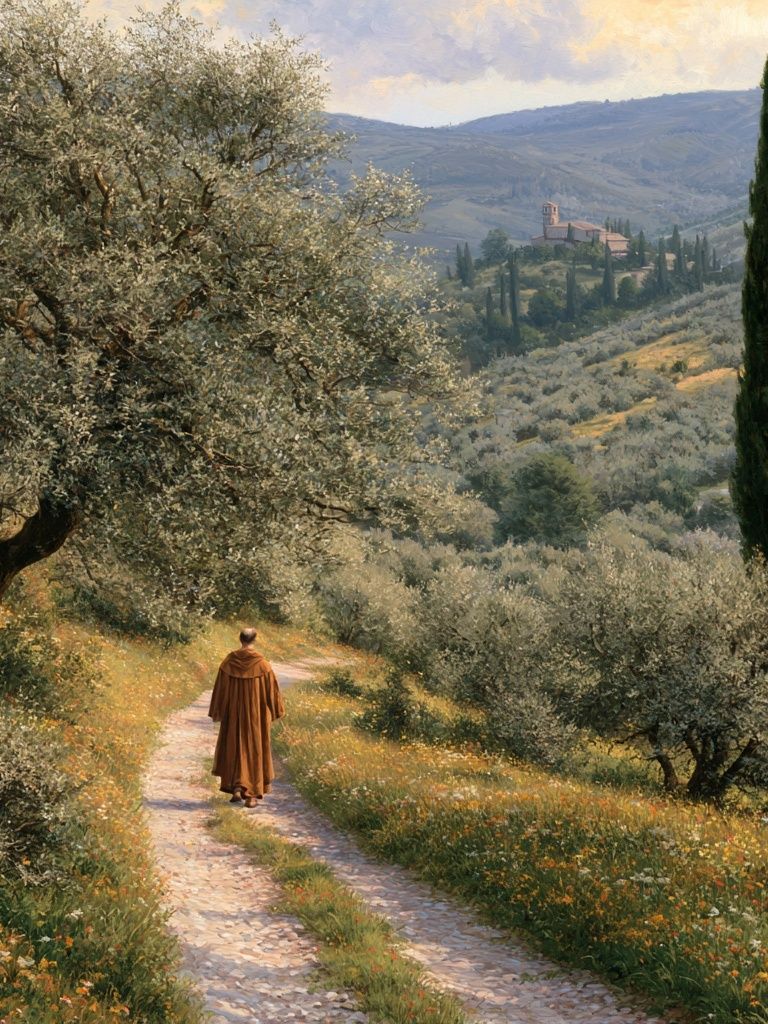 Tuscan Pathway Landscape Print. poster detail