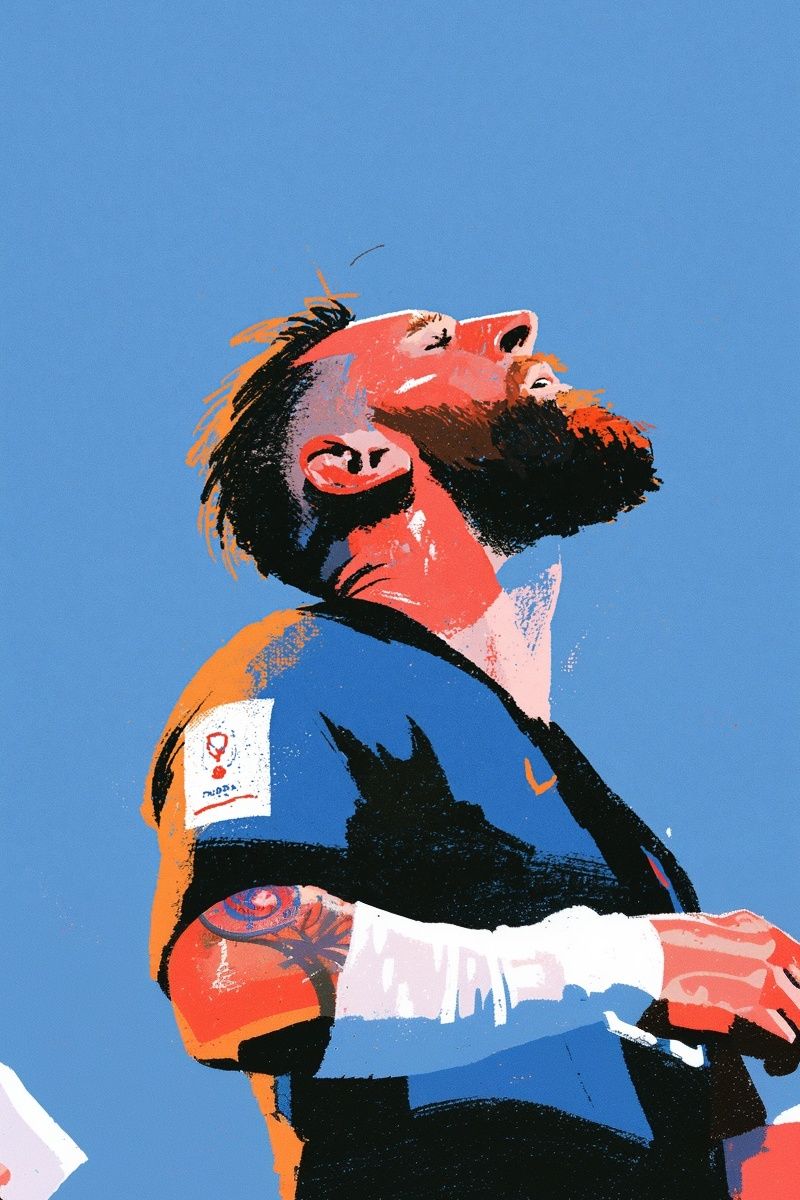 Football Fan Portrait Poster. poster — fine-art art