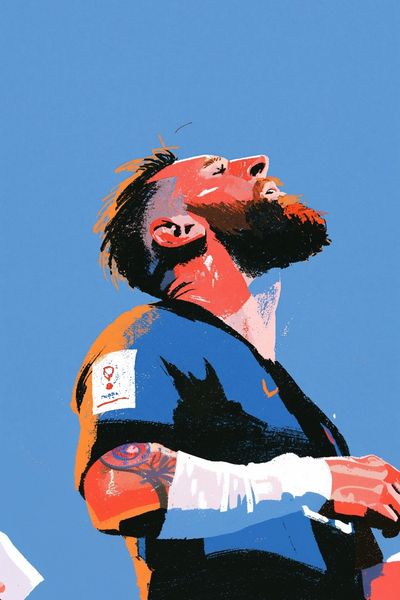 Football Fan Portrait Poster. poster