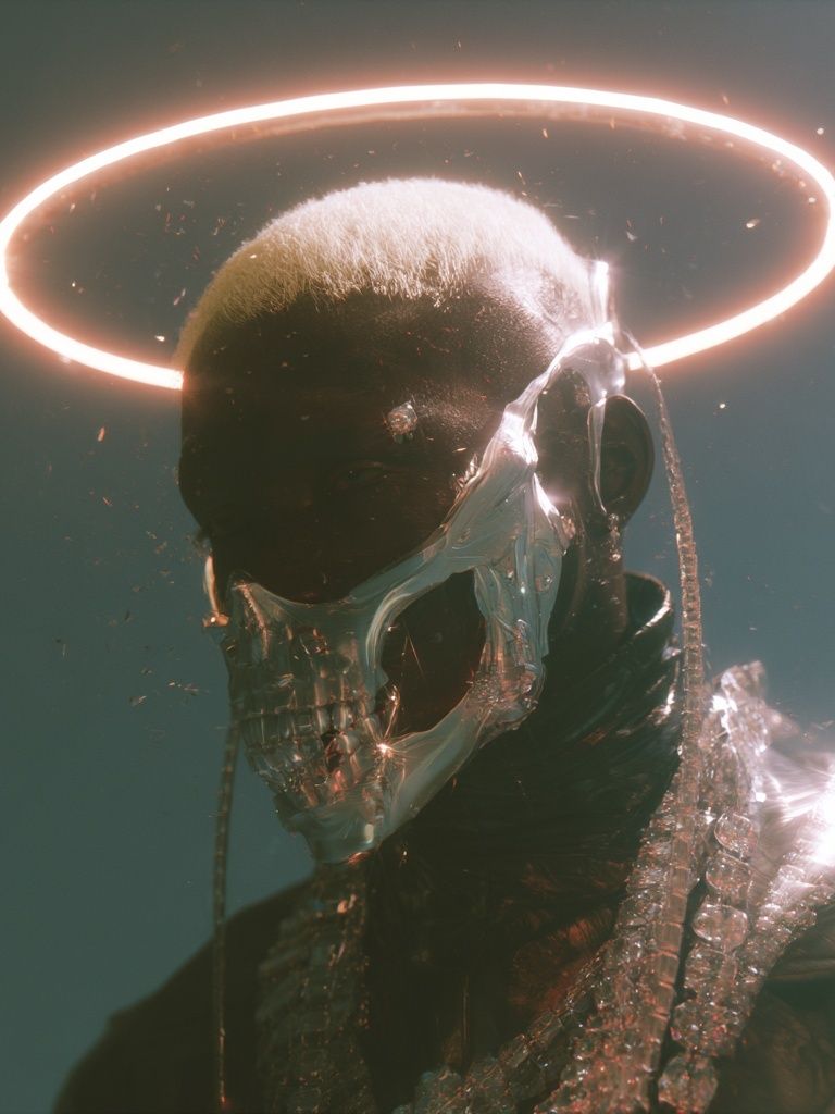 Halo Skull Portrait Poster. poster — fine-art art