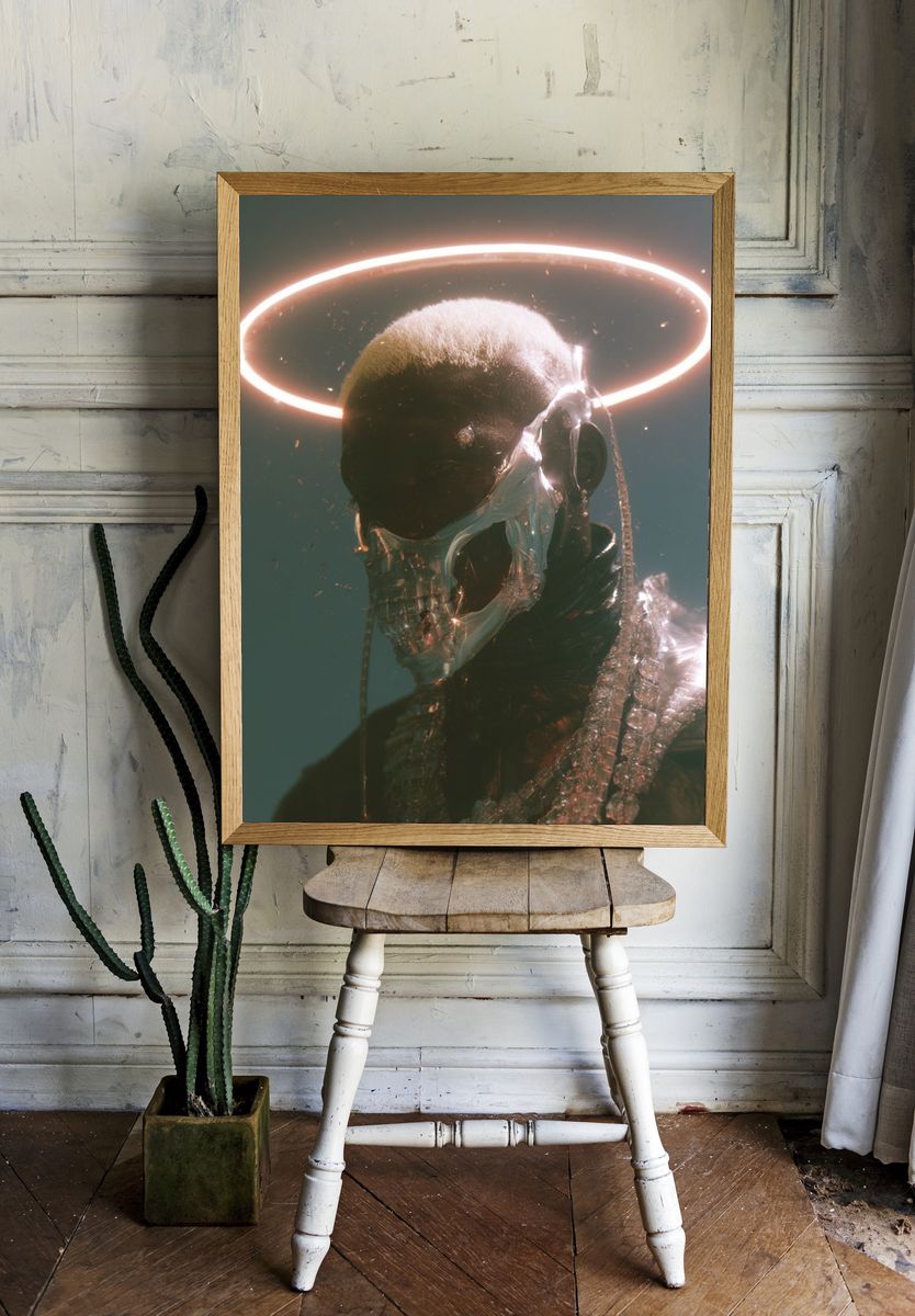 Halo Skull Portrait Poster. — room view 1