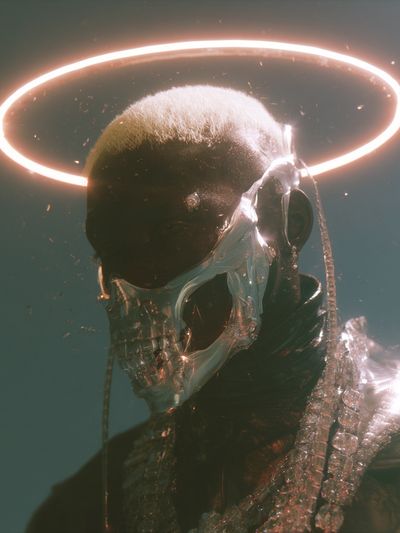 Halo Skull Portrait Poster. poster print