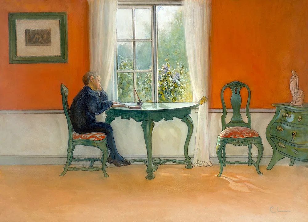Contemplative Boy at Window — Fine Art Print. poster — fine-art art