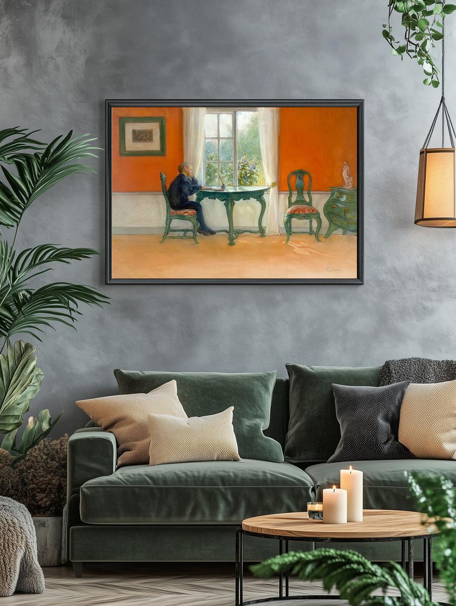 Contemplative Boy at Window — Fine Art Print. — room view 4