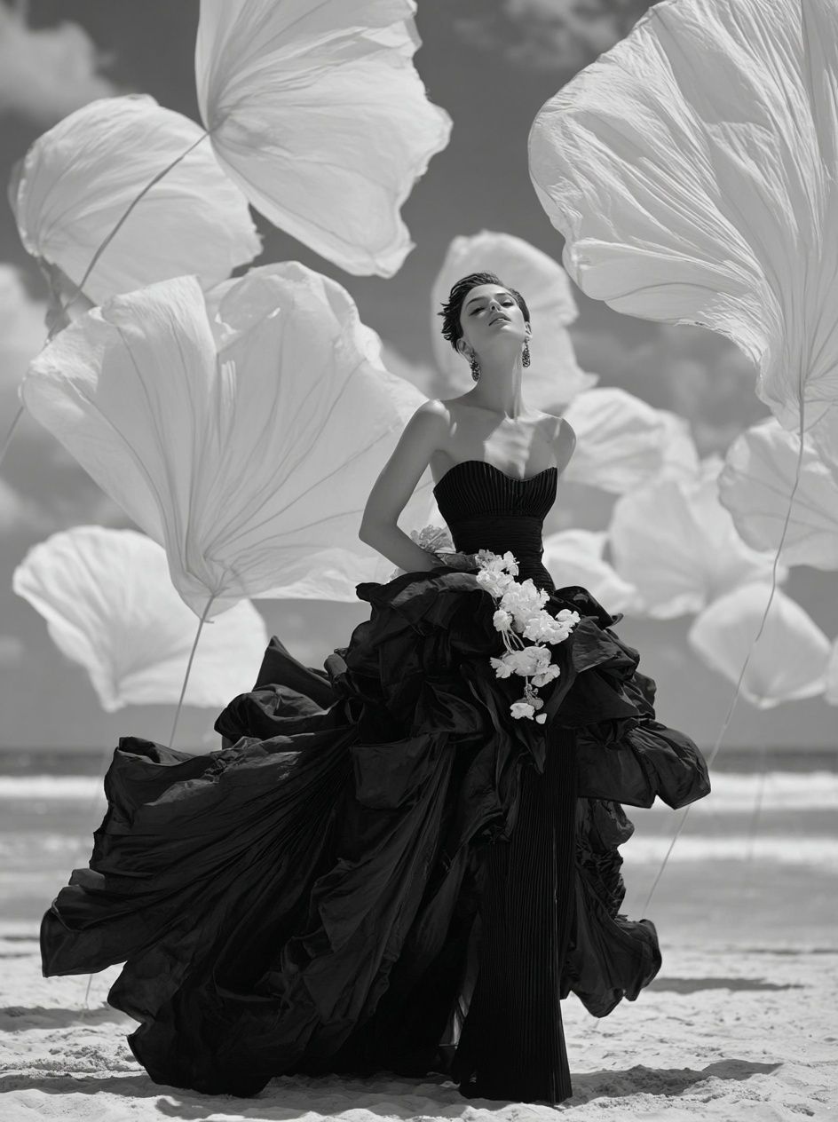 Fashion Portrait Black-White Poster. poster — photography art