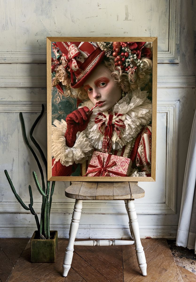 Vintage Clown Portrait Print. — room view 1