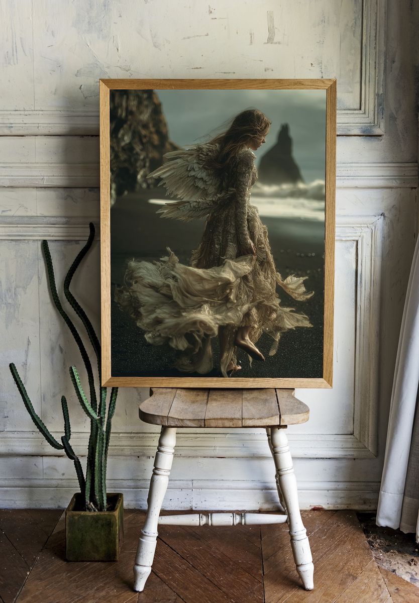 Angel in Flowing Dress — Fine Art Print room preview