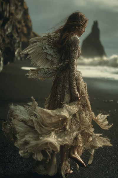 Angel in Flowing Dress — Fine Art Print. poster print