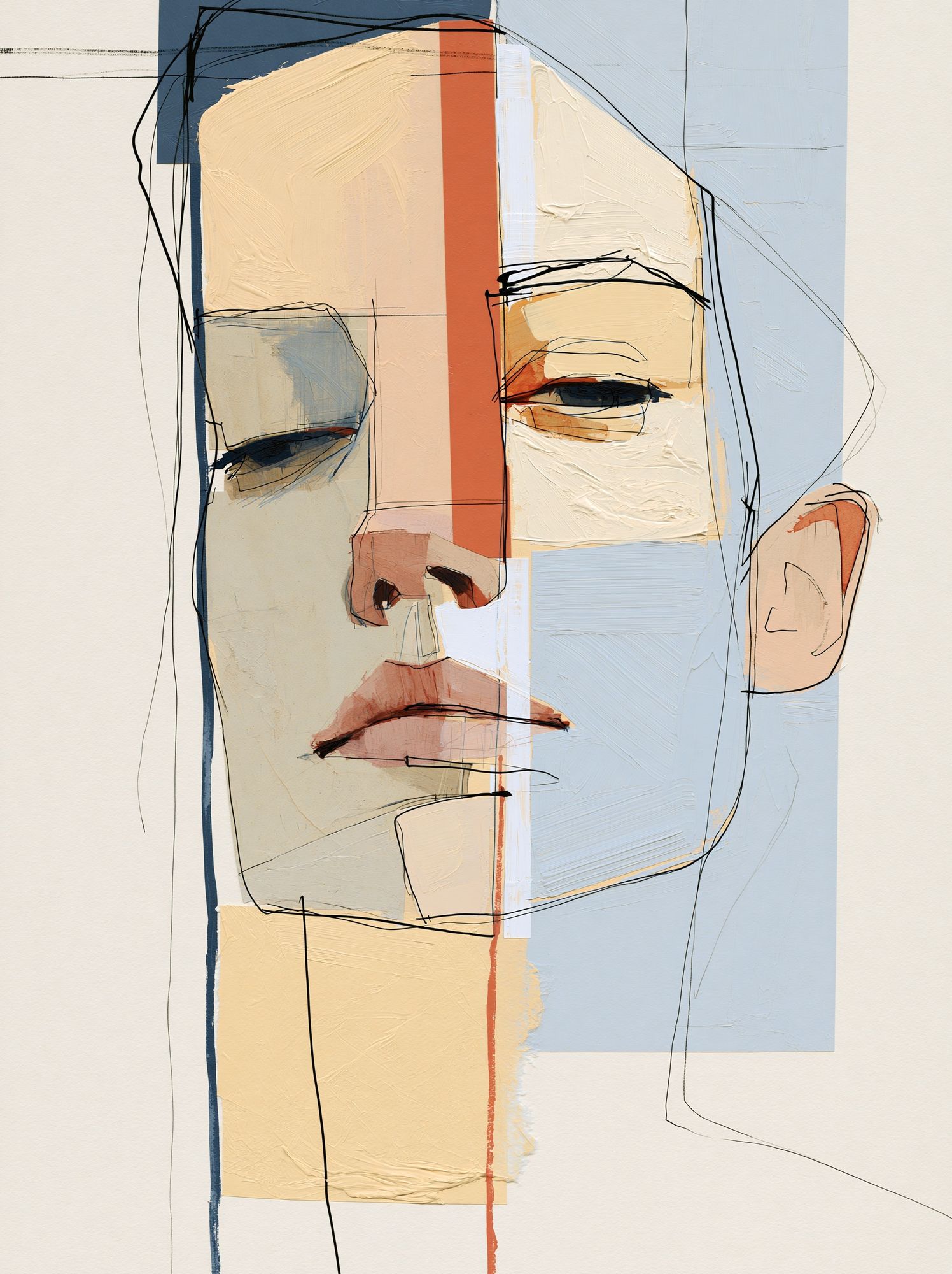 Abstract Face Portrait Print. poster — fine-art art