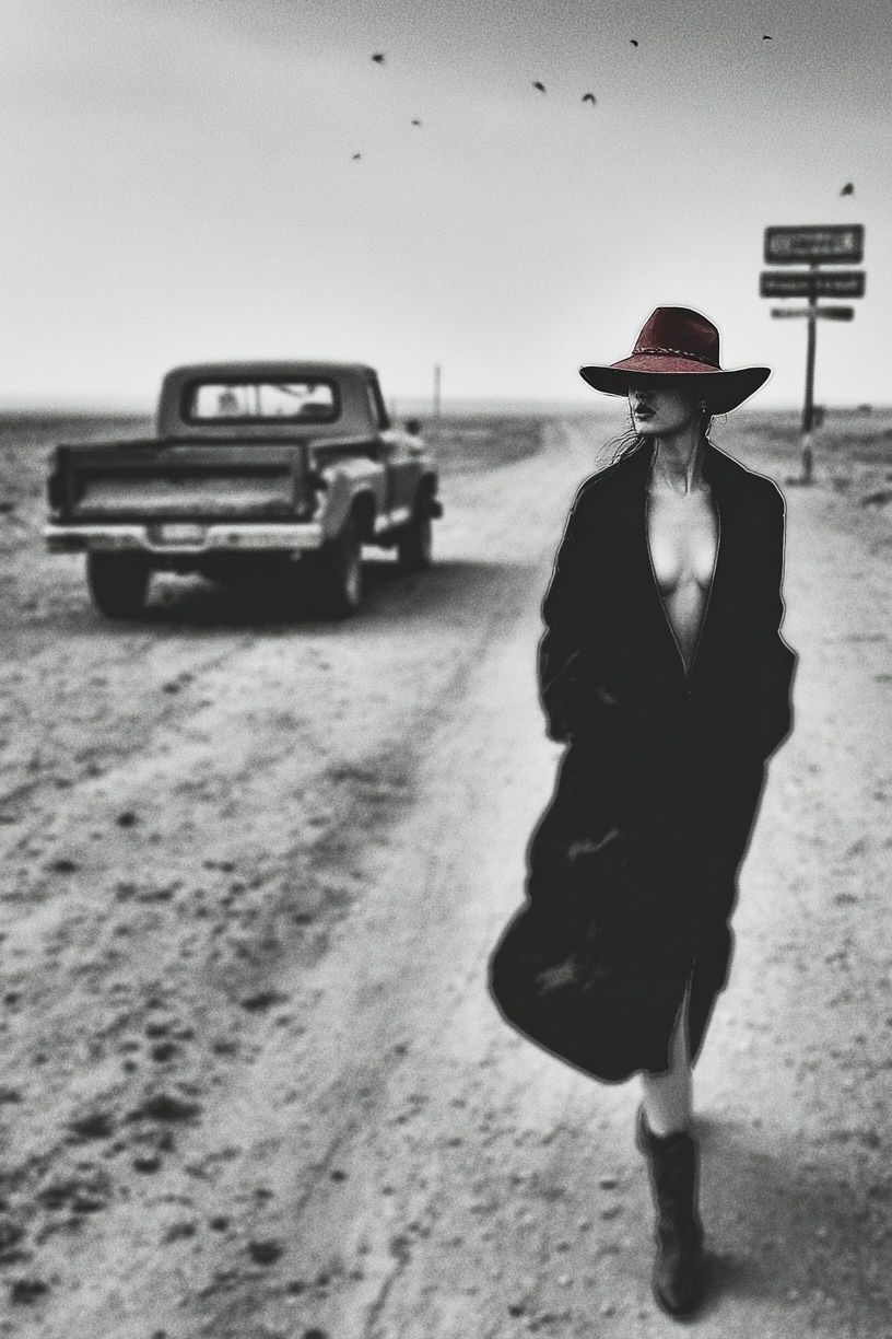 Mysterious Woman in Black — Fine Art Print. poster — fine-art art
