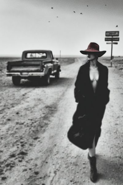 Mysterious Woman in Black — Fine Art Print. poster print