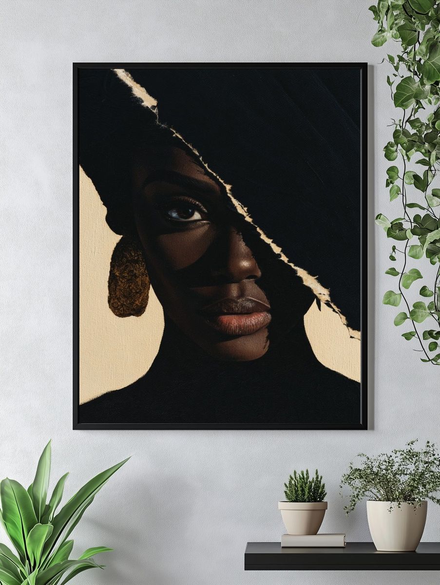 Abstract Portrait Silhouette Print. — room view 4