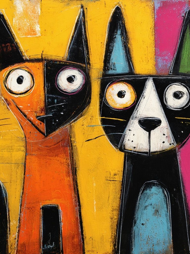 Playful Cats Pop-Art Poster. poster detail