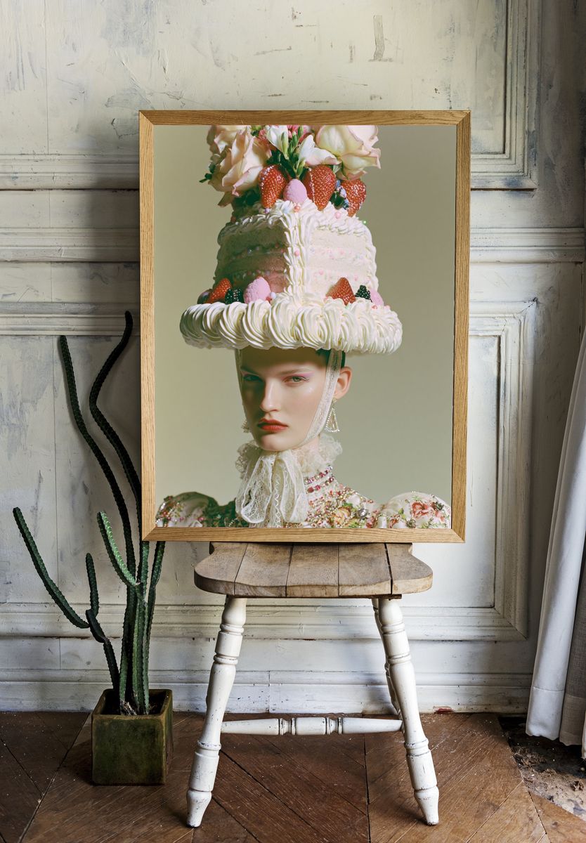 Avant-Garde Fashion Portrait Print. room preview