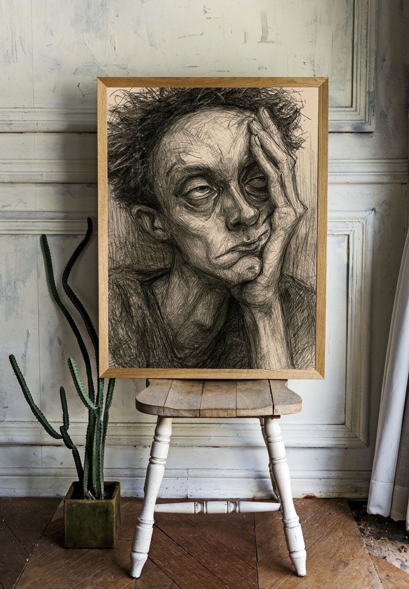 Expressionist Portrait Poster. — room view 1