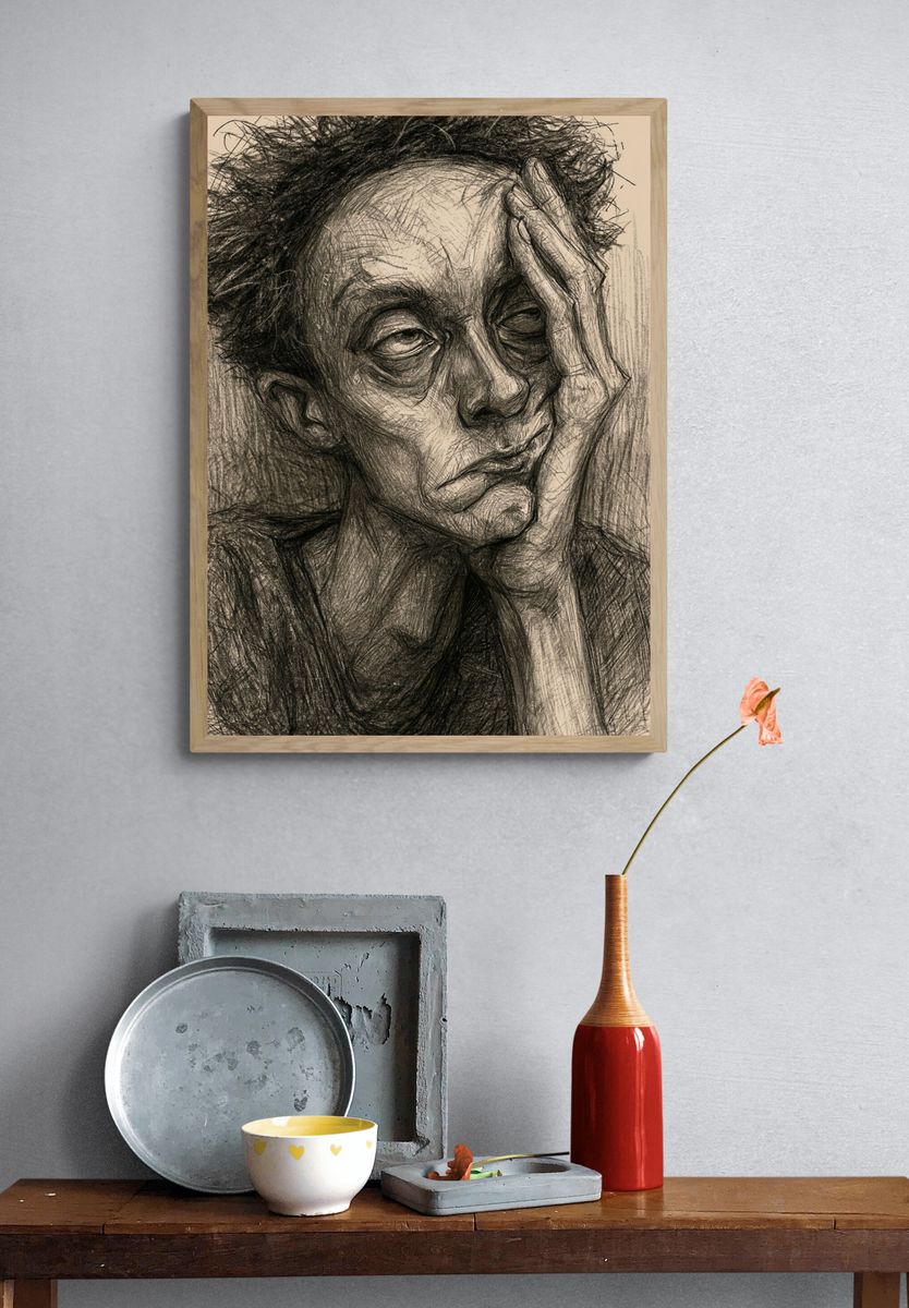 Expressionist Portrait Poster. — room view 3
