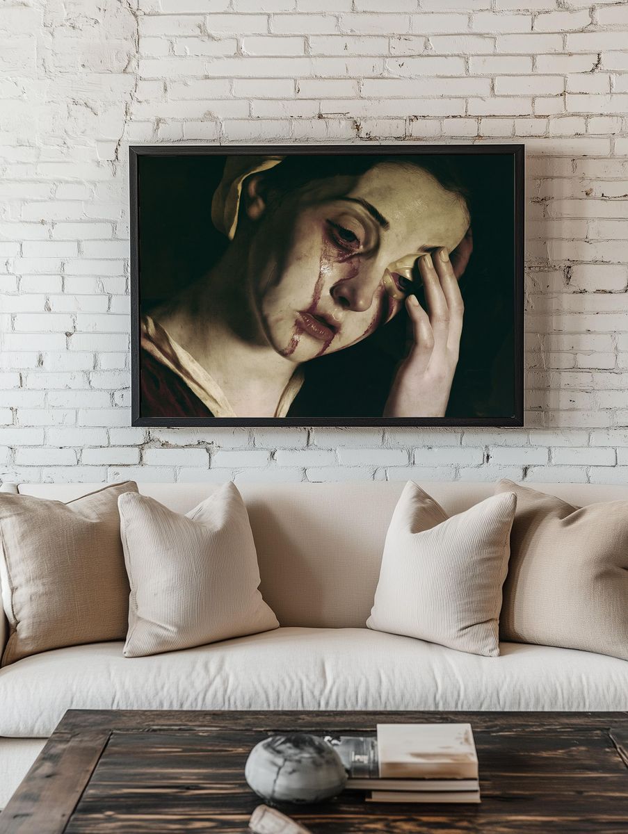 Bleeding Portrait Fine-Art Poster. room preview