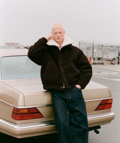 Fashion Portrait by the Car Poster. poster print