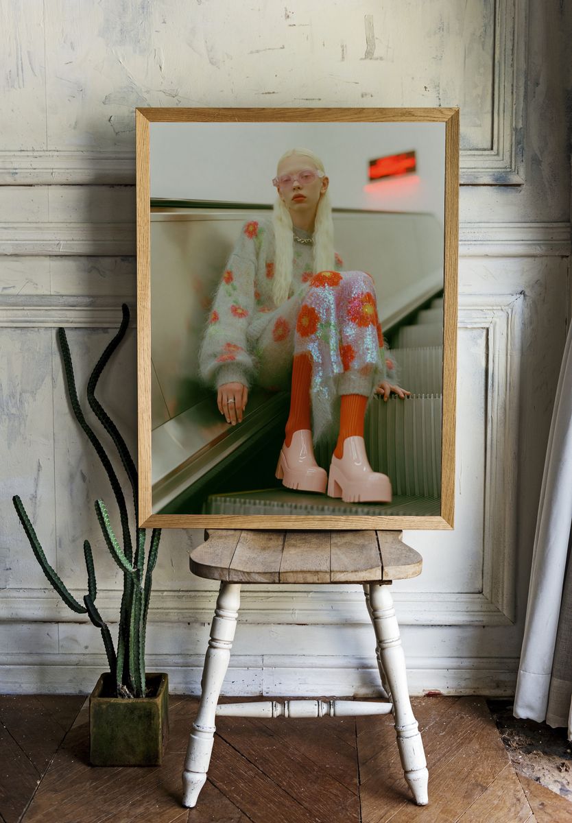 Avant-Garde Fashion Portrait Poster. room preview