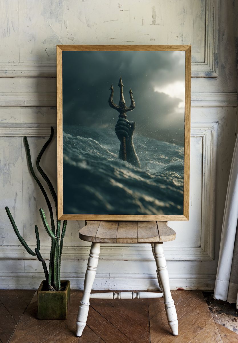 Trident in Stormy Waters — Fine Art Print room preview