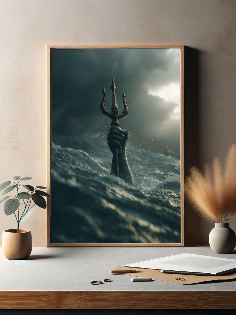 Trident in Stormy Waters — Fine Art Print. — room view 2