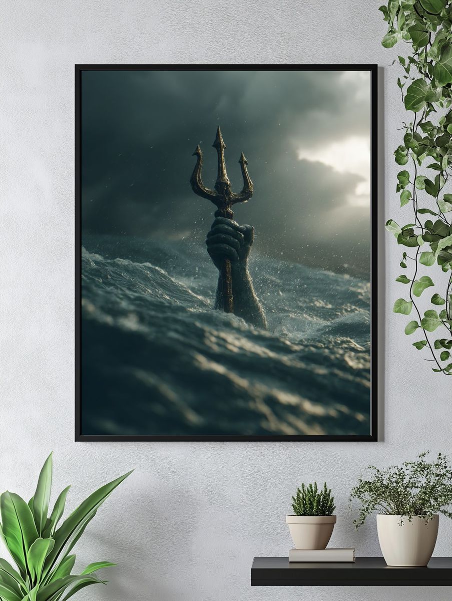 Trident in Stormy Waters — Fine Art Print. — room view 4